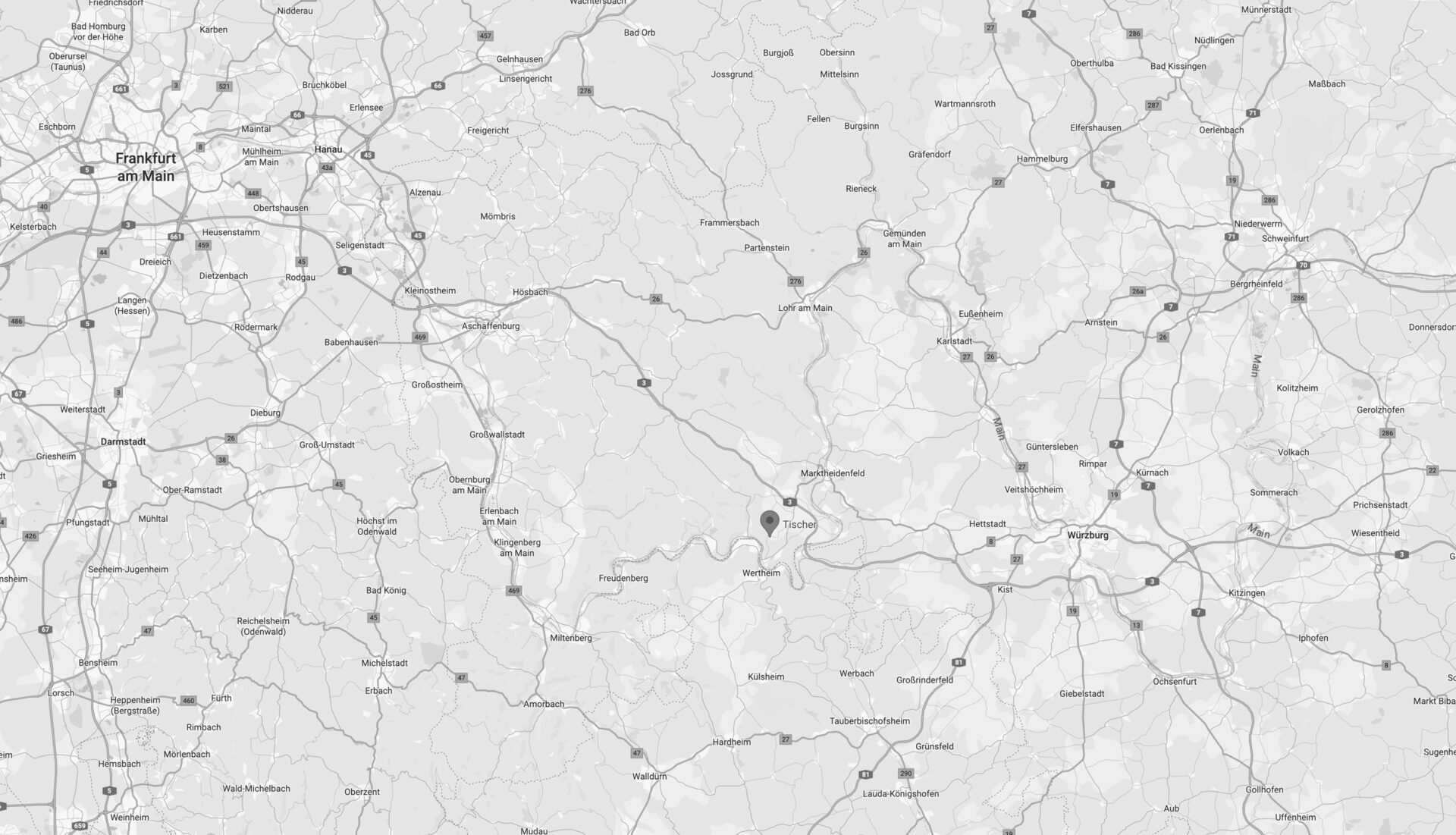 Kartenansicht mit Markierung des Standorts von Tischer Freizeitfahrzeuge im nordbayerischen Kreuzwertheim.